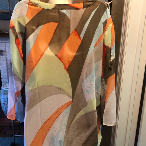 Chicos Popover Blouse with front tie Size 3 - Picture 2 of 4